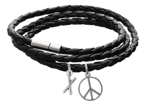 Pulsera Símbolo Paz Brazalete Dije Paz Peace Letra Inicial