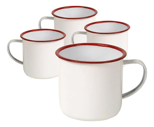 Set X 4 Tazas Cafe Enlozadas Jarros Mug Vintage 200 Ml