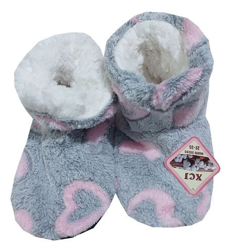 Pantufa Bota Peluciada Antiderrapante Infantil - 5 A 10 Anos