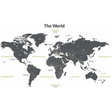 Decowall Dl-1509g Gris Moderno Mundial Mapa De Los Niños Eti