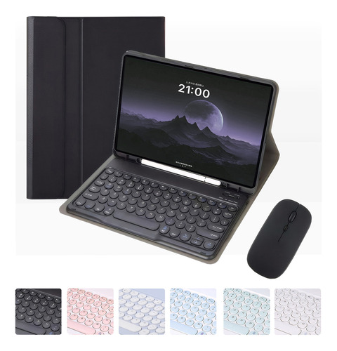 Capa Para iPad 6/5/air1/air2/pro9.7''+mouse+teclado Redondo