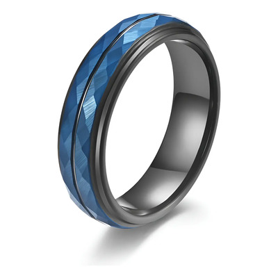 Anillo Solitario Tungsteno Azul Direcksmart Adultos Modelo Djta111 Talla 7