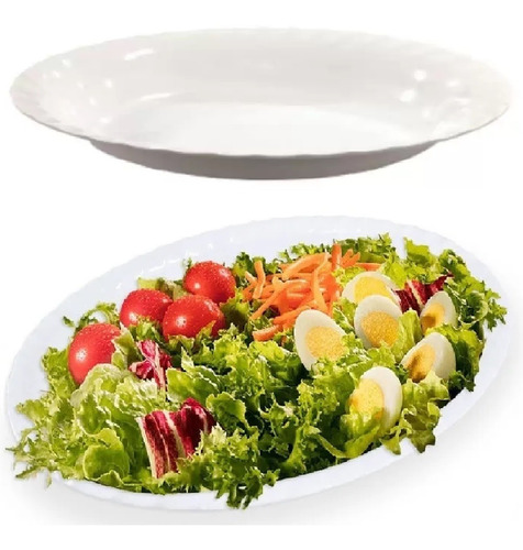 Kit 5 Pratos Saladeira Travessa Melamina Buffet Salada 26cm