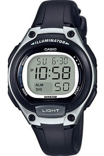 Reloj Casio Mujer Lw-203-1av Local A La Calle Centro Color De La Malla Negro Color Del Bisel Gris Color Del Fondo Gris