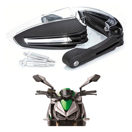 Cubre Puño Moto Universal Handguard Luz Led Protector Manos