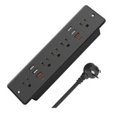 Enchufe Inteligente Marca Hhsoet /5 Tomas/6 Usb/negro/10ft