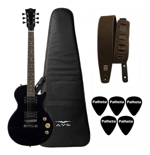 Guitarra Michael Lp Gml 300 Bk Black Preta + Kit 
