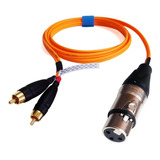 Cabo Xlr ( Macho Ou Fêmea ) + 2 Rca Profissional De 5 Metros