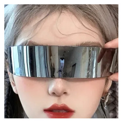 Lentes Futuristas Estilo Cyberpunk Y2k Para Mujer Black And White Negro Blanco