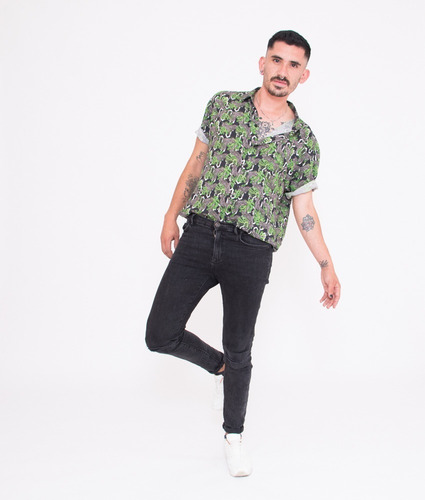 Camisa Gyks Hawaiana Para Caballero Estampado Cebras Rayon