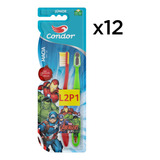 Kit 12 Escovas Dental Avengers Infantil L2p1 +4anos - Condor