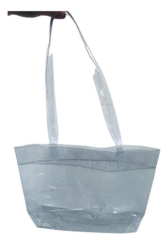 40 Sacola Bolsa Plástica Alça Transparente Média Pvc