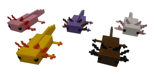 Minecraft Axolotl Ajolote Figura Muñeco 3d Pla Pixelados_