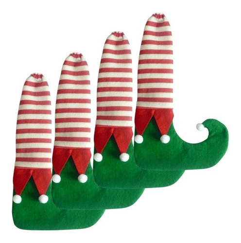 4x Cubre Patas Silla Elfo Duende Navidad Decoración Original