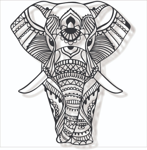 Cuadro Elefante Mandala Hindú Decorativo Cg33