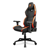 Silla Profesional Cougar Hotrod Color Naranja Material Del Tapizado Cuero Sintético