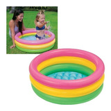 Piscina Inflable Bebe 3 Anillos Acolchada 61cm Ancho 22 Alto