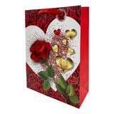 Bolsa Papel De Regalo Sorpresa Plegable Rosas M 26x32cm