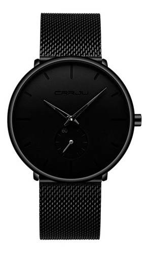 Reloj Crrju Original Hombre Elegante Acero Negro