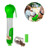 Dispensador Portátil Comedero Bebedero Macotas Perro Gato Color Verde