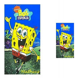 Kit Toalha Banho Bob Esponja +  Toalha Rosto Personalizada