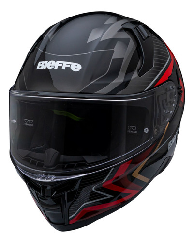 Capacete Moto Fechado Bieffe Premium B-fast Strak Vermelho