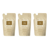 Refil Creme Acetinado Hidratante Lily 250g - 03 Unidades