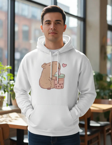 Sudadera Capibara Tomando Jugo De Tapioca | Meses sin interés