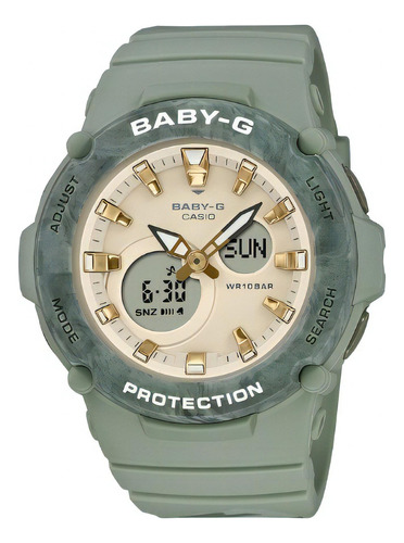 Reloj Mujer Casio Baby-g Bga-275m-3a Joyeria Esponda Color De La Malla Verde Color Del Bisel Marrón