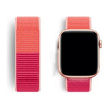 Malla Para Apple Watch Se 1 2 3 4 5 6 44 / 42 Mm Velcro Loop Ancho 255 Mm Color Hibiscus