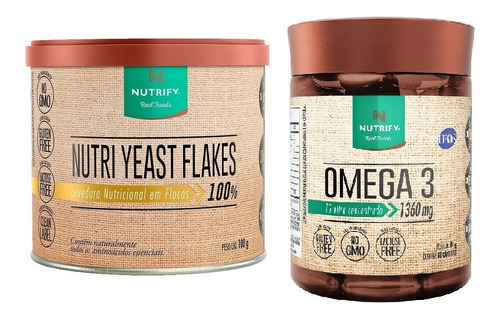 Kit Ômega 3 (60 Cáps) + Nutri Yeast Flakes (100g) - Nutrify