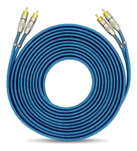 Cabo Rca 5m Blindado Prime Plug Azul Tech One Svart