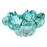 Centro De Mesa Em Murano Importado - Verde Esmeralda 21cm