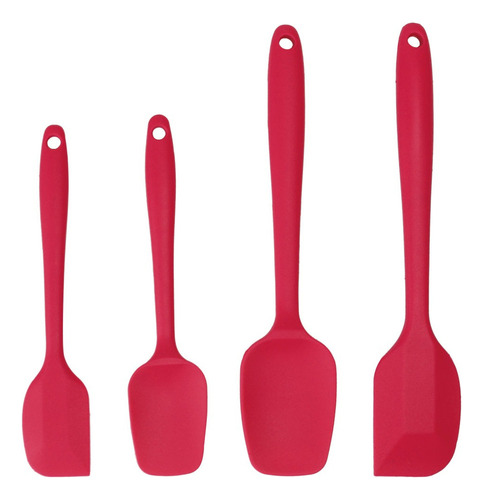 Espátulas De Silicona Kit Para Cocina Hornear Roja 4uds