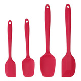 Espátulas De Silicona Kit Para Cocina Hornear Roja 4uds