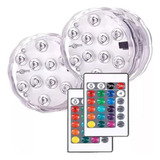 Pack X 2 Luz Led Sumergible Multicolor Rgb C. Remoto Colores