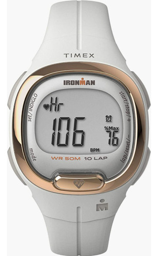 Timex Ironman Monitor De Frecuencia Cardíaca Fácil Al Tacto Color De La Correa Blanco