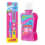 Kit Escova Dental Infantil Com Estojo Escolar E Enxaguante