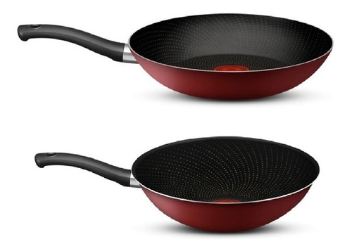 Set Sarten 24 Cm + Wok Red Surprise L2t1ivc11 Tefal Color Rojo