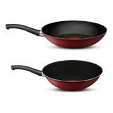 Set Sarten 24 Cm + Wok Red Surprise L2t1ivc11 Tefal Color Rojo