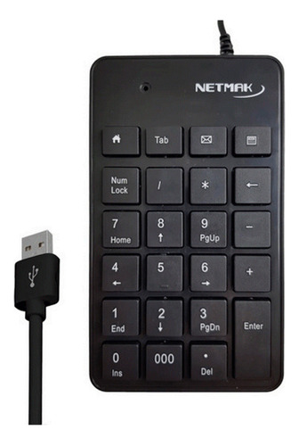 Teclado Numerico Usb Netmak Nm-kb250 Pc Notebook Mini - Plus