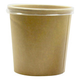 50 Vasos Kraft Térmicos C/tapa Biodegradable  474 Ml (16 Oz)