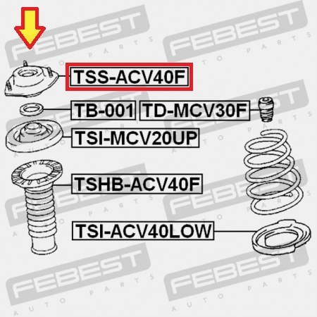 Base Amortiguador Delantera Toyota Highlander 2007-2013 Foto 3