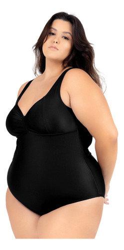 Maiô Plus Size Costas Nuas Tecido Modelador Chapa Barriga