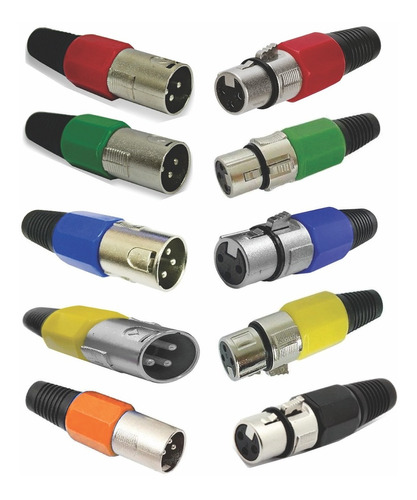 100 Conector Para Canon Xlr 50 Macho+50 Jack Varios Colores