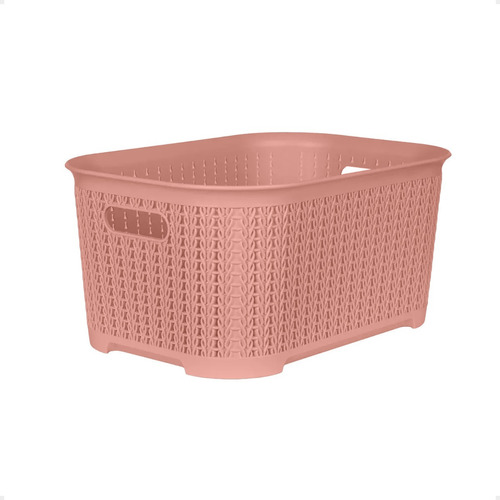 Canasto Organizador Canasta Plastica Simil Rattan Deco