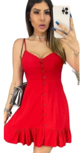 Vestido Em Viscolinho Com Botões Feminino Midi Soltinho 2023