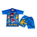 Traje De Baño Conjunto Niño Compatible Pikachuu Pokemon