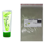 Argila Pura Verde 500g E Máscara Plástica Pepino Limpeza