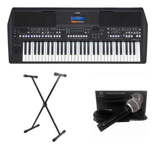 Teclado Yamaha Psr Sx600 Com Suporte E Microfone Regent Kit